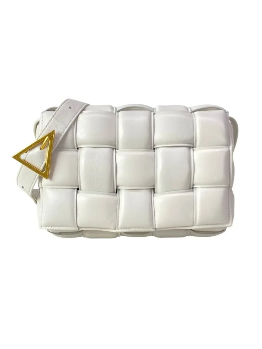 Bottega Veneta Shoulder Bag Padded Cassette Light Gray Lambskin